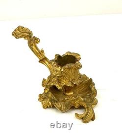 Petit Bougeoir A Main Bronze Dore Epoque Napoleon III Style Louis XV