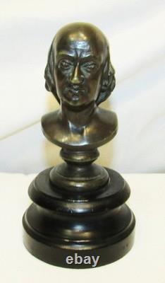 Petit Buste En Bronze Ancien Napoleon III / De Beranger (1780-1857)