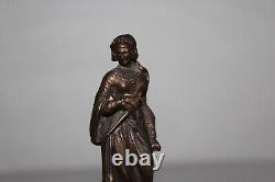 Petit bronze époque 19 ème siècle, personnage, Jeanne d' Arc