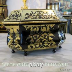 Petite Boite Bronze en marqueterie brune et laiton Boulle Epoque Napoléon III