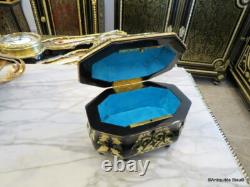Petite Boite Bronze en marqueterie brune et laiton Boulle Epoque Napoléon III