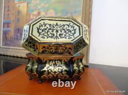 Petite Boite Bronze en marqueterie brune et laiton Boulle Epoque Napoléon III