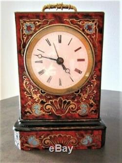 Petite Pendule De Voyage Boulle Napoléon III Pendule en bronze clock