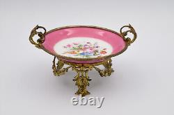 Petite assiette coupe montée porcelaine de Paris bronze doré signé Napoléon III