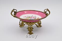 Petite assiette coupe montée porcelaine de Paris bronze doré signé Napoléon III