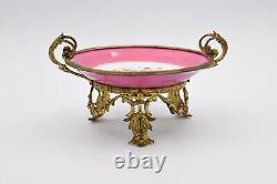 Petite assiette coupe montée porcelaine de Paris bronze doré signé Napoléon III