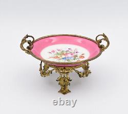 Petite assiette coupe montée porcelaine de Paris bronze doré signé Napoléon III