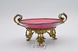 Petite assiette coupe montée porcelaine de Paris bronze doré signé Napoléon III