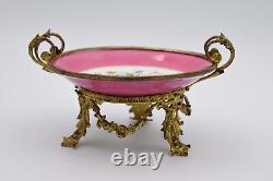 Petite assiette coupe montée porcelaine de Paris bronze doré signé Napoléon III