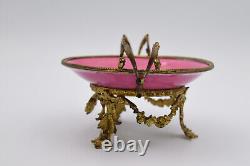 Petite assiette coupe montée porcelaine de Paris bronze doré signé Napoléon III