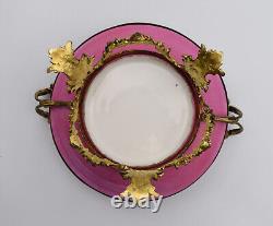 Petite assiette coupe montée porcelaine de Paris bronze doré signé Napoléon III