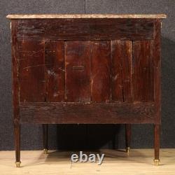 Petite commode meuble en bois dessus en marbre Napoleon III 19ème siècle bronze