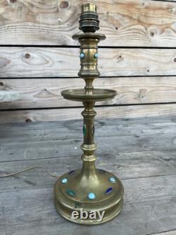 Pied de Lampe Bronze Doré Cabochon Napoléon III Empire XIXeme