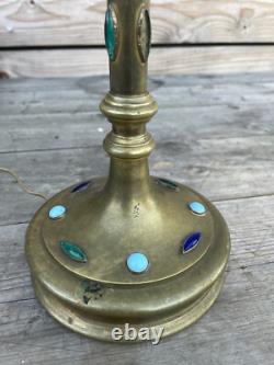 Pied de Lampe Bronze Doré Cabochon Napoléon III Empire XIXeme