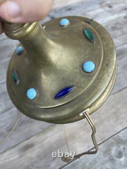 Pied de Lampe Bronze Doré Cabochon Napoléon III Empire XIXeme