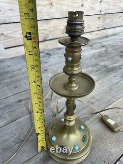 Pied de Lampe Bronze Doré Cabochon Napoléon III Empire XIXeme
