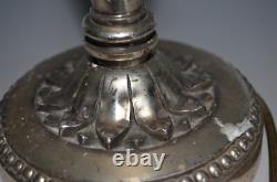 Pied de Lampe en Bronze Argenté Napoléon III Désargenté à Restaurer