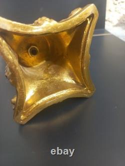 Pied de Lampe en Bronze Doré Napoléon III Style Louis XVI Feuilles d'Acanthe