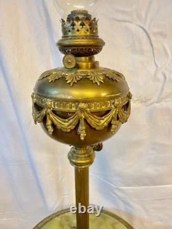 Pied de lampe formant table de fumeur style Napoléon III bronze et marbre