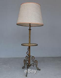 Pied de lampe formant table de fumeur style Napoléon III bronze et marbre
