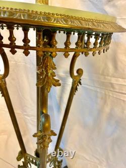 Pied de lampe formant table de fumeur style Napoléon III bronze et marbre