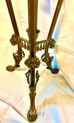 Pied de lampe formant table de fumeur style Napoléon III bronze et marbre