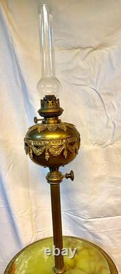 Pied de lampe formant table de fumeur style Napoléon III bronze et marbre