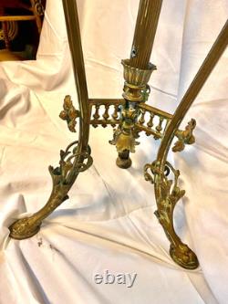 Pied de lampe formant table de fumeur style Napoléon III bronze et marbre