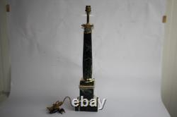 Pied de lampe marbre vert et bronze style Napoléon III (46532)