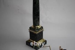 Pied de lampe marbre vert et bronze style Napoléon III (46532)