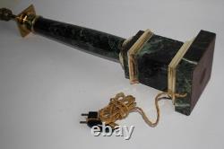Pied de lampe marbre vert et bronze style Napoléon III (46532)