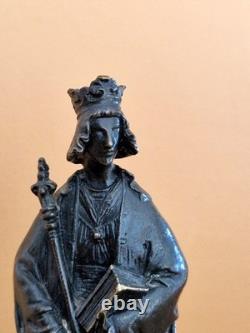 Pierre Auger Sculpture en bronze patiné Sainte Adélaide époque Napoléon III