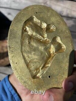 Plaque en Bronze Angelot Ange Ancien Bronze Doré Décoration Meuble Napoléon III