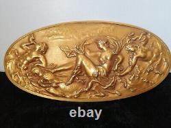 Plaque en bronze, Amphitrite, chevaux marins, Triton / mythologie