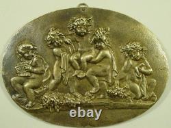 Plaque en bronze bas-relief putti Clodion XIXéme