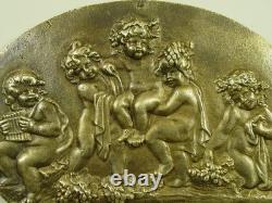 Plaque en bronze bas-relief putti Clodion XIXéme