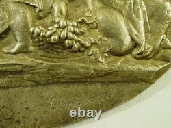 Plaque en bronze bas-relief putti Clodion XIXéme