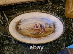 Plat En Porcelaine Monture En Bronze