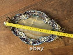 Plateau Bronze Albâtre Émaux Cloisonné XIX Eme Siècle Napoléon III Plateau Bronze Albâtre Émaux Cloisonné XIX Eme Siècle Napoléon III