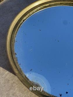 Plateau miroir ancien en bronze doré Époque Napoléon III France, vers 1860