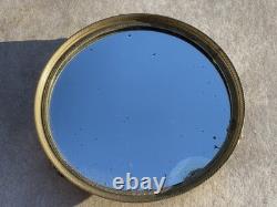 Plateau miroir ancien en bronze doré Époque Napoléon III France, vers 1860
