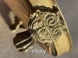 Plateau miroir ancien en bronze doré Époque Napoléon III France, vers 1860