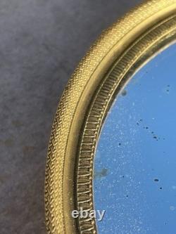 Plateau miroir ancien en bronze doré Époque Napoléon III France, vers 1860