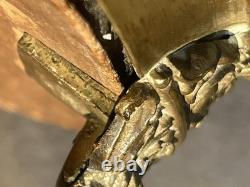 Plateau miroir ancien en bronze doré Époque Napoléon III France, vers 1860