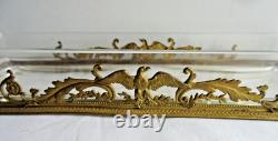Plumier de bureau Napoléon III, cristal et bronze, Aigles et acanthes Empire