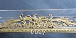 Plumier de bureau Napoléon III, cristal et bronze, Aigles et acanthes Empire