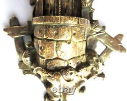 Porte-allumettes avec pyrogène et 2 petites souris, bronze doré Napoléon III