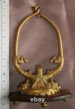 Porte montre à gousset Napoléon III / fin XIXème en bronze doré Dragons d'asie
