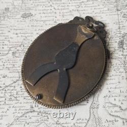 Portrait Dame Miniature Peinture Signé De Saint Just Cadre Bronze XIXè