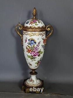 Pot couvert porcelaine vieux Paris & bronze doré sur piédouche XIXe siècle SB